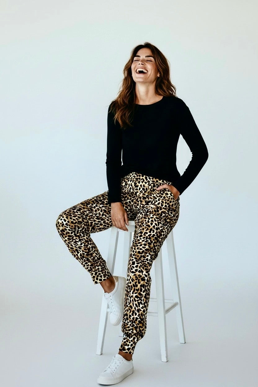 Tan Leopard jogger